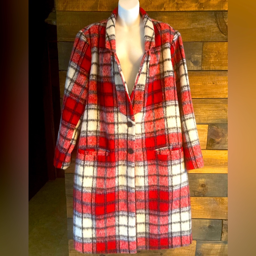 Old Navy Red Plaid Teddy Jacket
